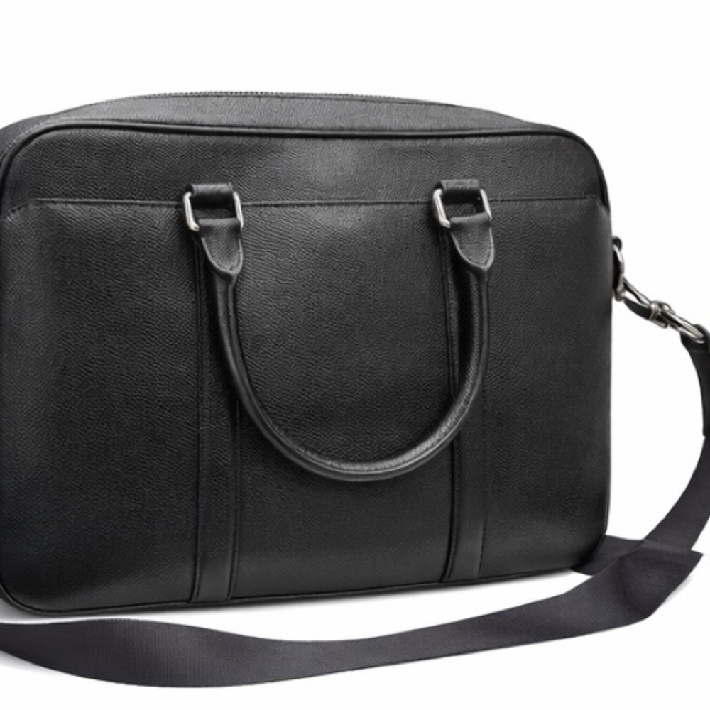 Coach Black Leather Laptop Bag - Picture 2 of 5